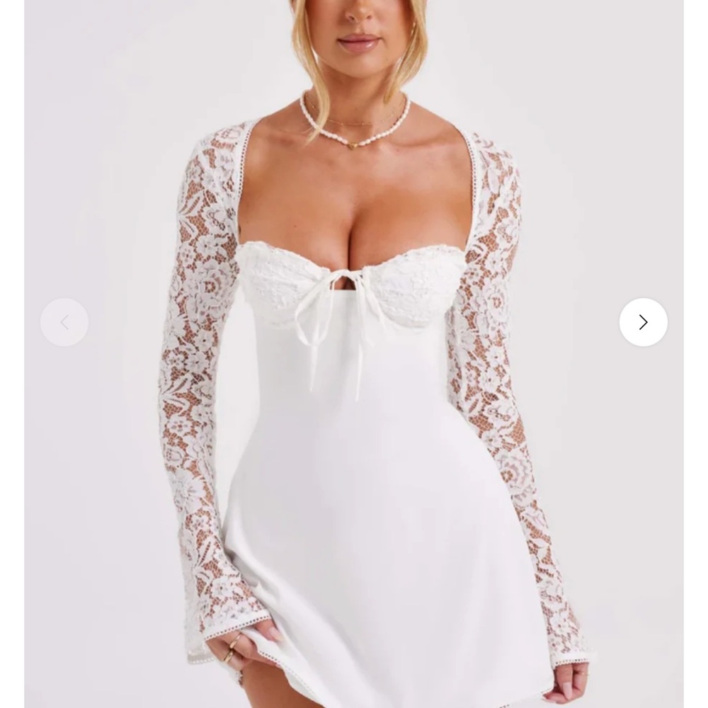 Elegant White Lace Mini Dress